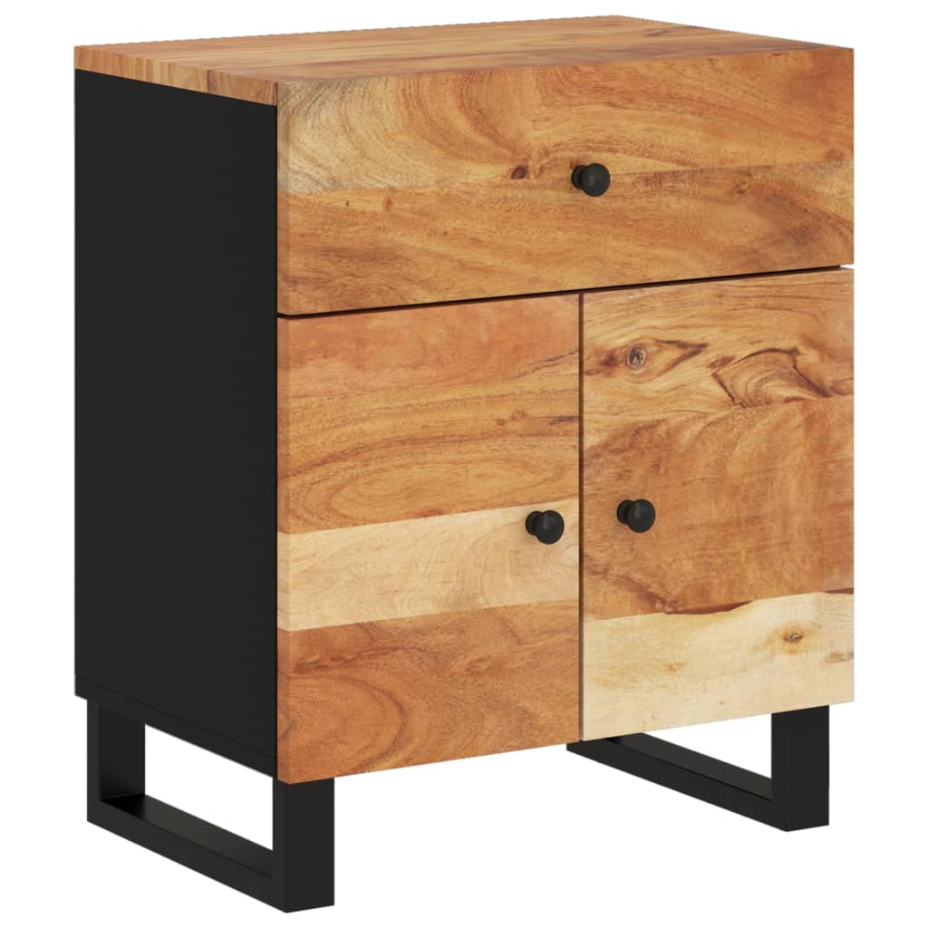 vidaXL Mesita de noche madera acacia madera contrachapada 50x33x60 cm