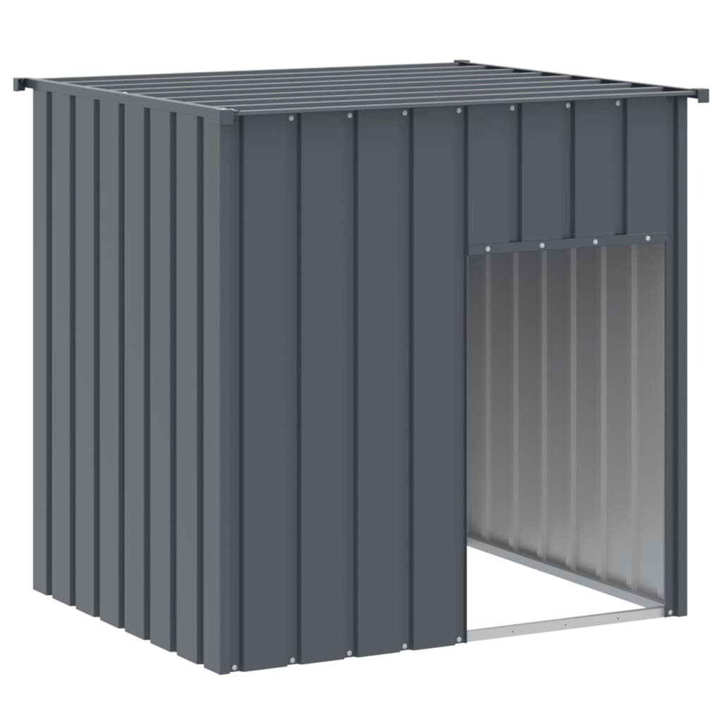 vidaXL Caseta perros con tejado acero galvanizado gris 110x103x109 cm