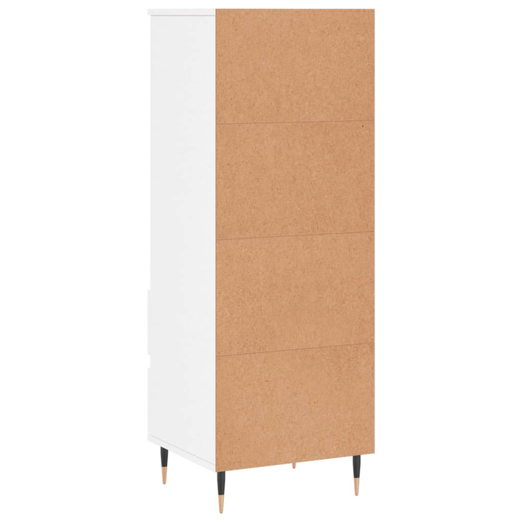 vidaXL Aparador alto madera contrachapada blanco brillo 40x36x110 cm