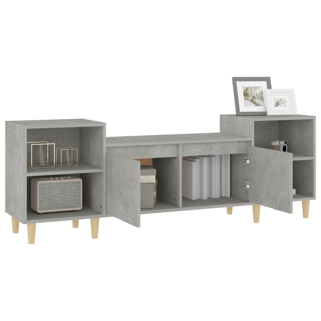 vidaXL Mueble para TV madera contrachapada gris hormigón 160x35x55 cm