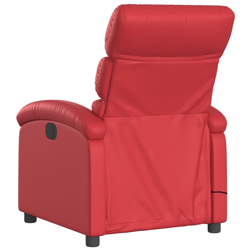 vidaXL Sillón de masaje reclinable cuero sintético rojo