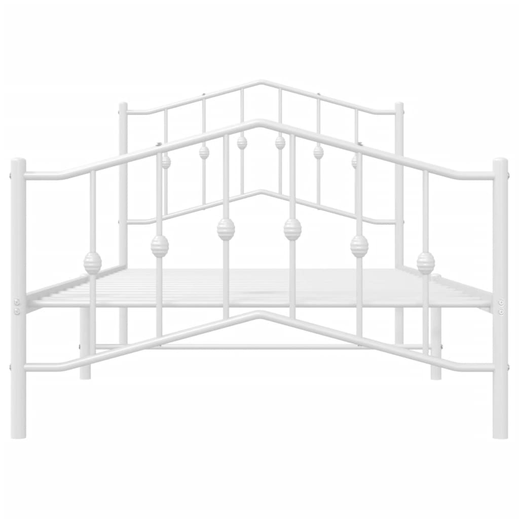 vidaXL Estructura cama sin colchón con estribo metal blanco 100x190 cm