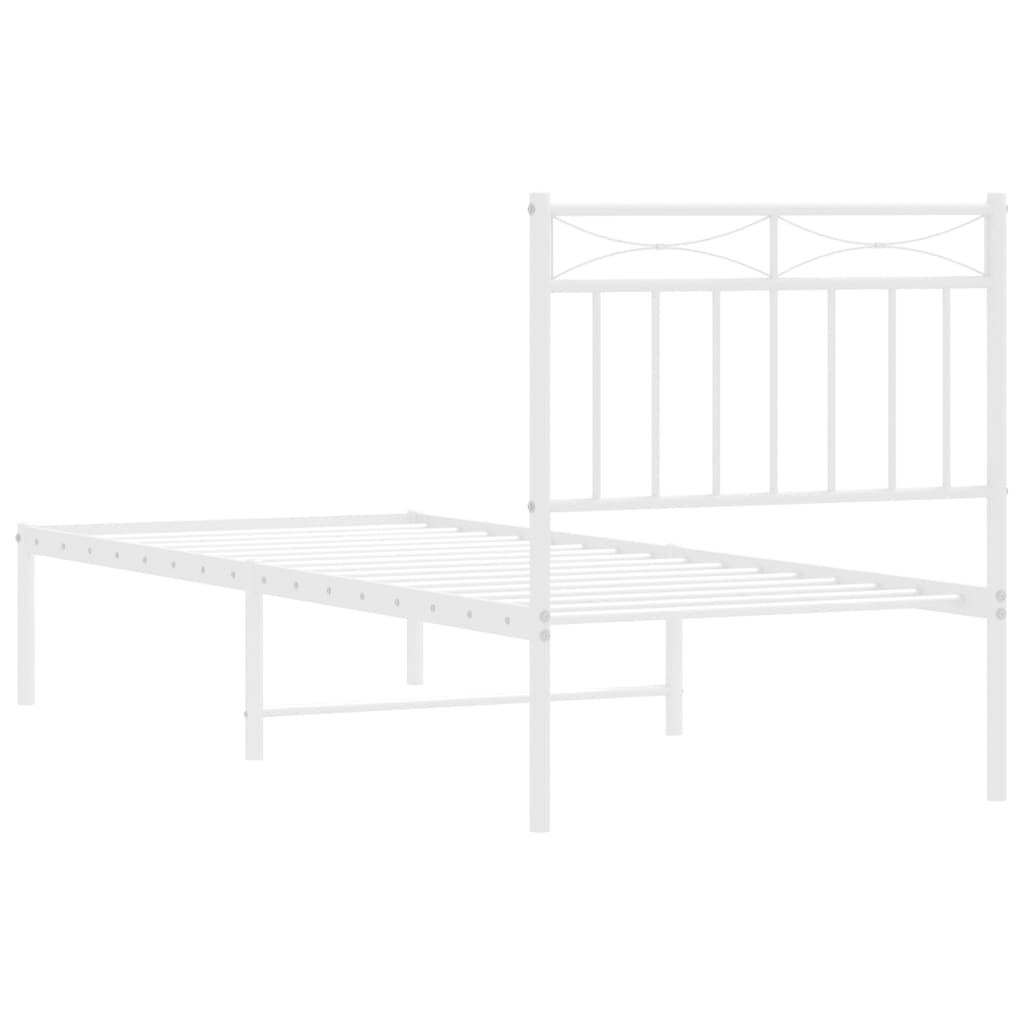 vidaXL Estructura cama sin colchón con cabecero metal blanco 75x190 cm