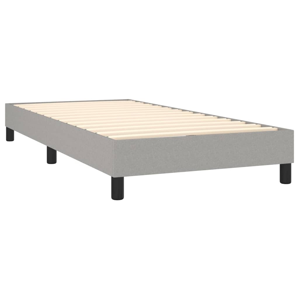 vidaXL Cama box spring con colchón tela gris claro 100x200 cm