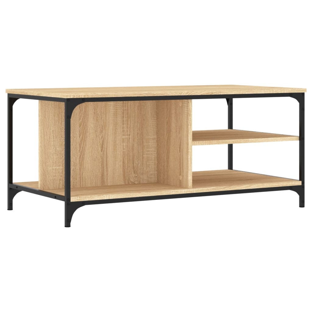 vidaXL Mesa de centro madera contrachapada roble Sonoma 100x50x45 cm