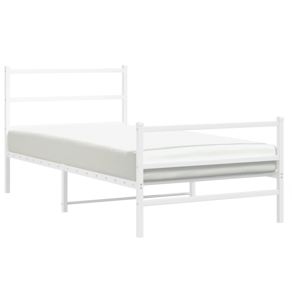 vidaXL Estructura cama sin colchón con estribo metal blanco 100x200 cm