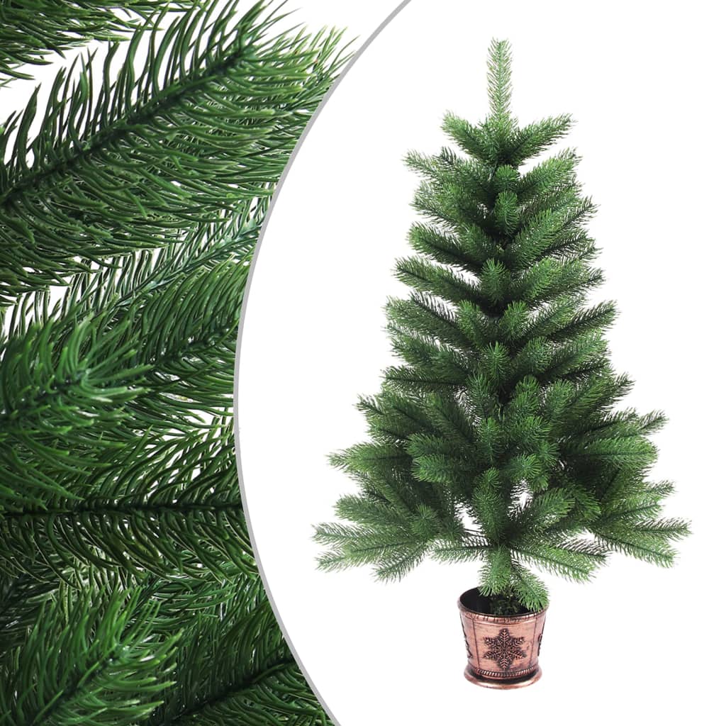 vidaXL Árbol de Navidad artificial con luces y bolas verde 90 cm