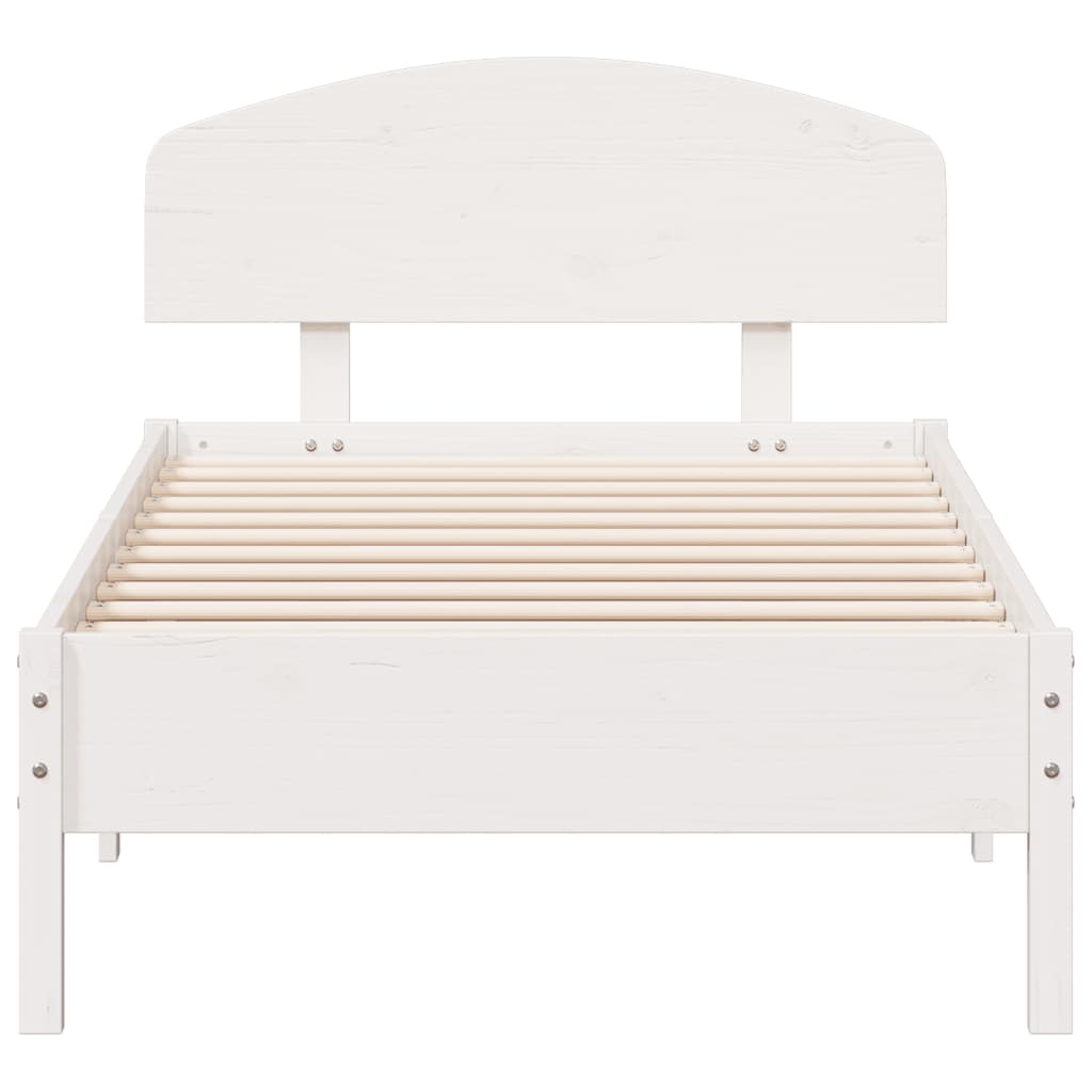 vidaXL Estructura de cama sin colchón madera de pino blanca 90x200 cm