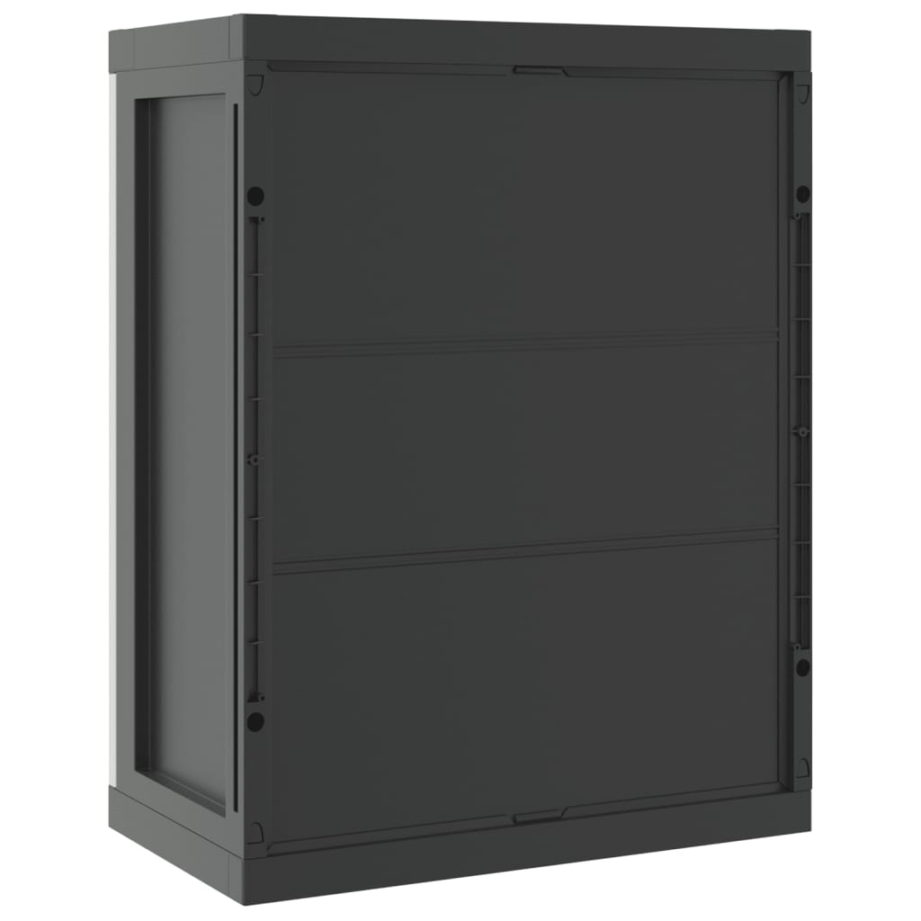 vidaXL Armario de almacenaje exterior PP gris y negro 65x37x85 cm