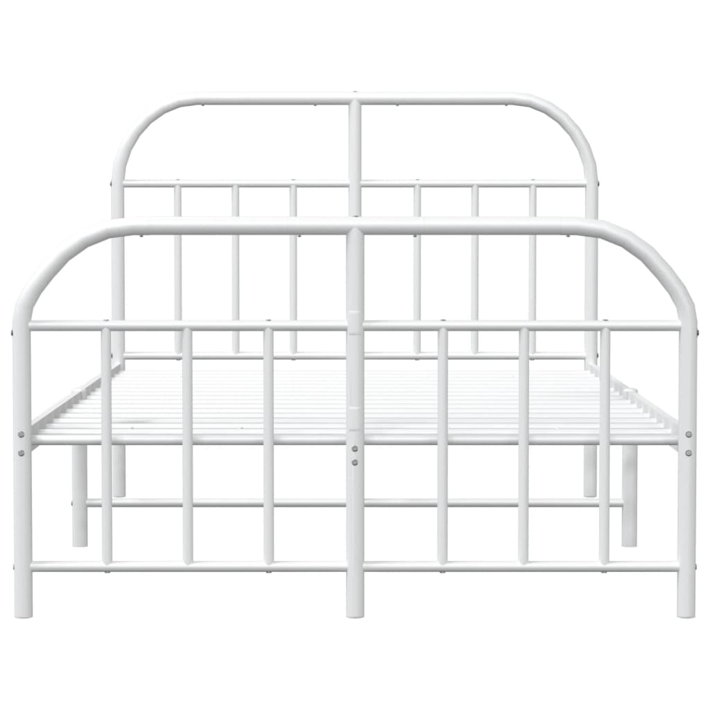 vidaXL Estructura cama sin colchón con estribo metal blanco 120x200 cm