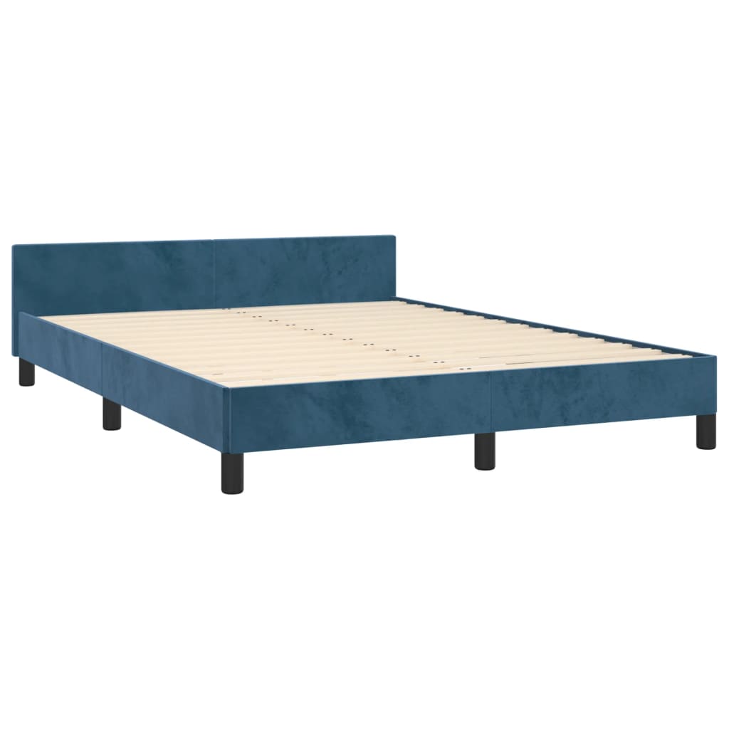 vidaXL Estructura cama con cabecero terciopelo azul oscuro 140x200 cm