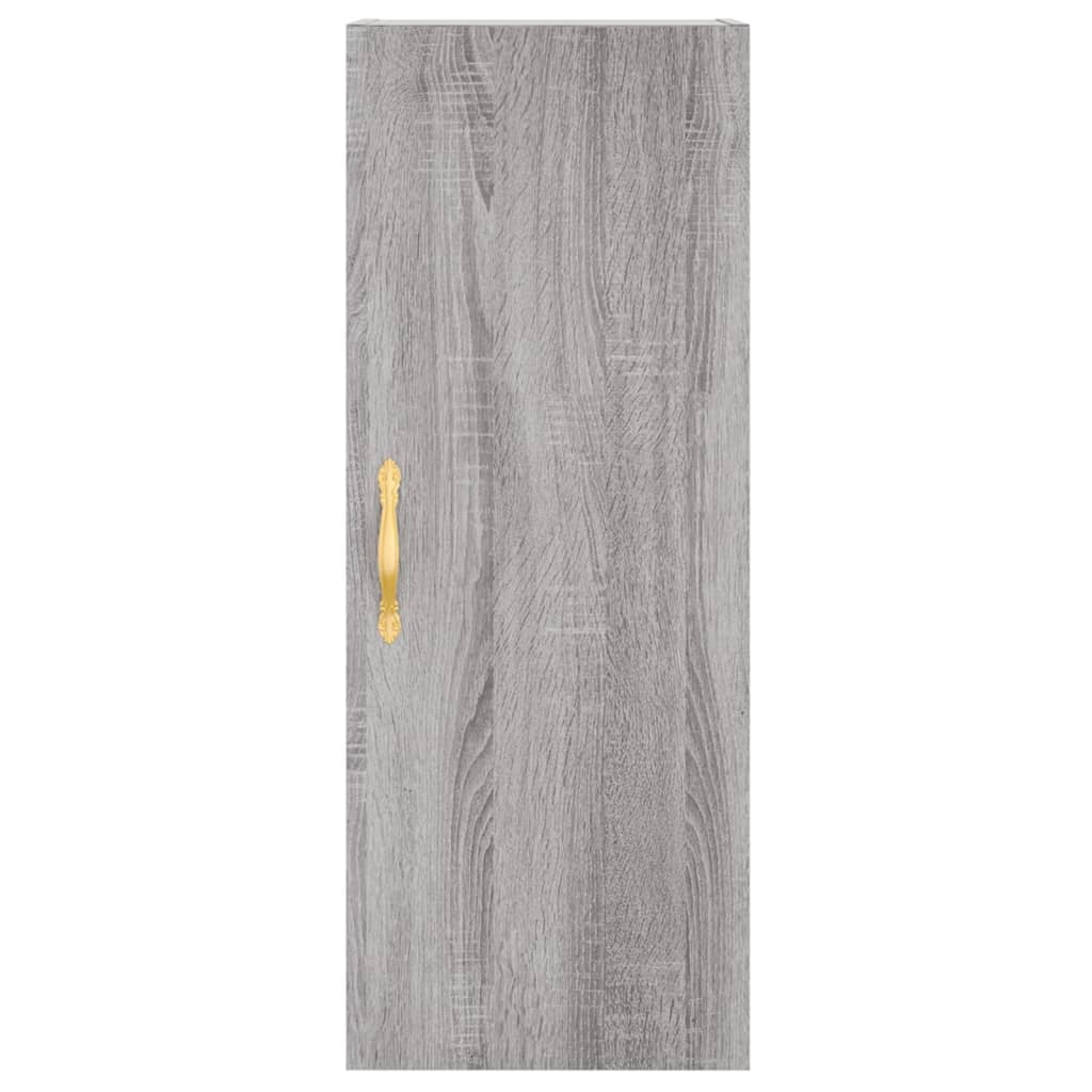 vidaXL Aparador alto madera contrachapada gris Sonoma 34,5x34x180 cm