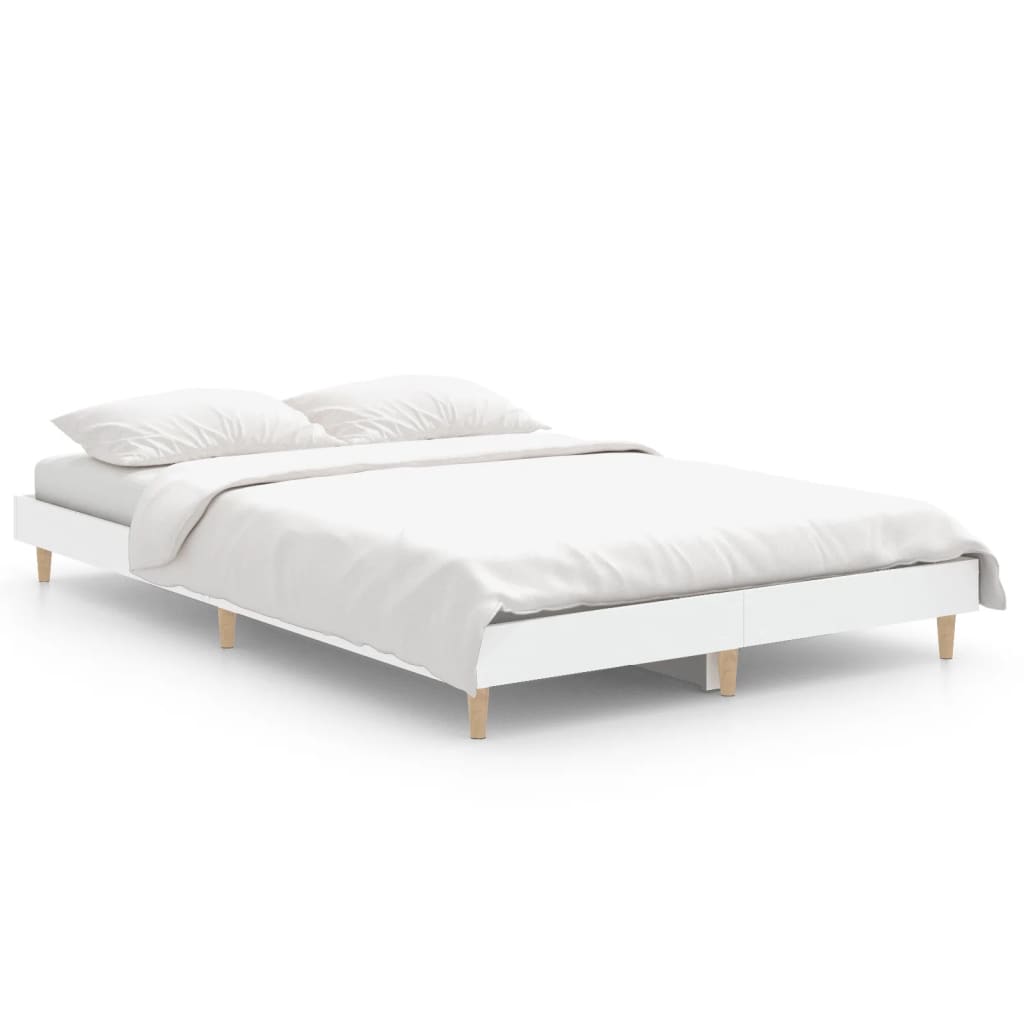 vidaXL Estructura de cama madera de ingeniería blanca 120x190 cm