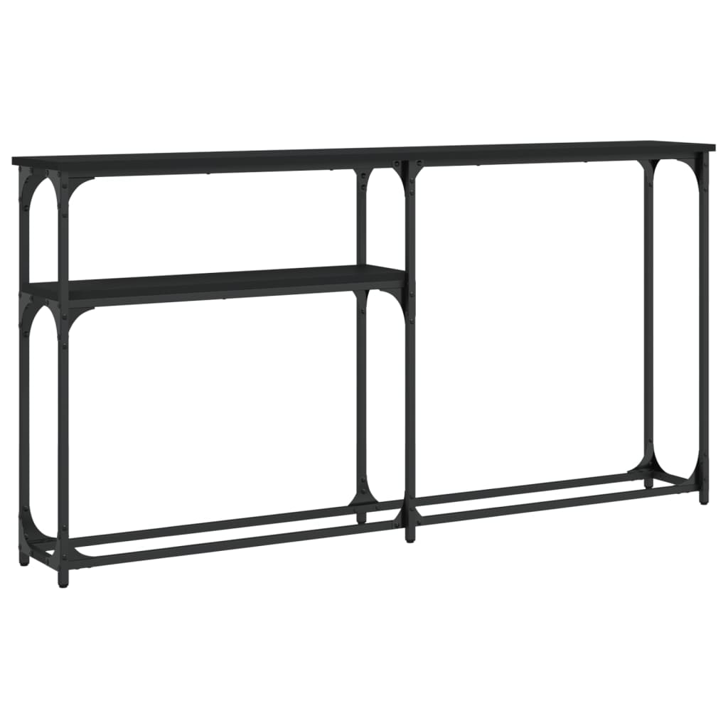 vidaXL Mesa consola madera de ingeniería negra 145x22,5x75 cm