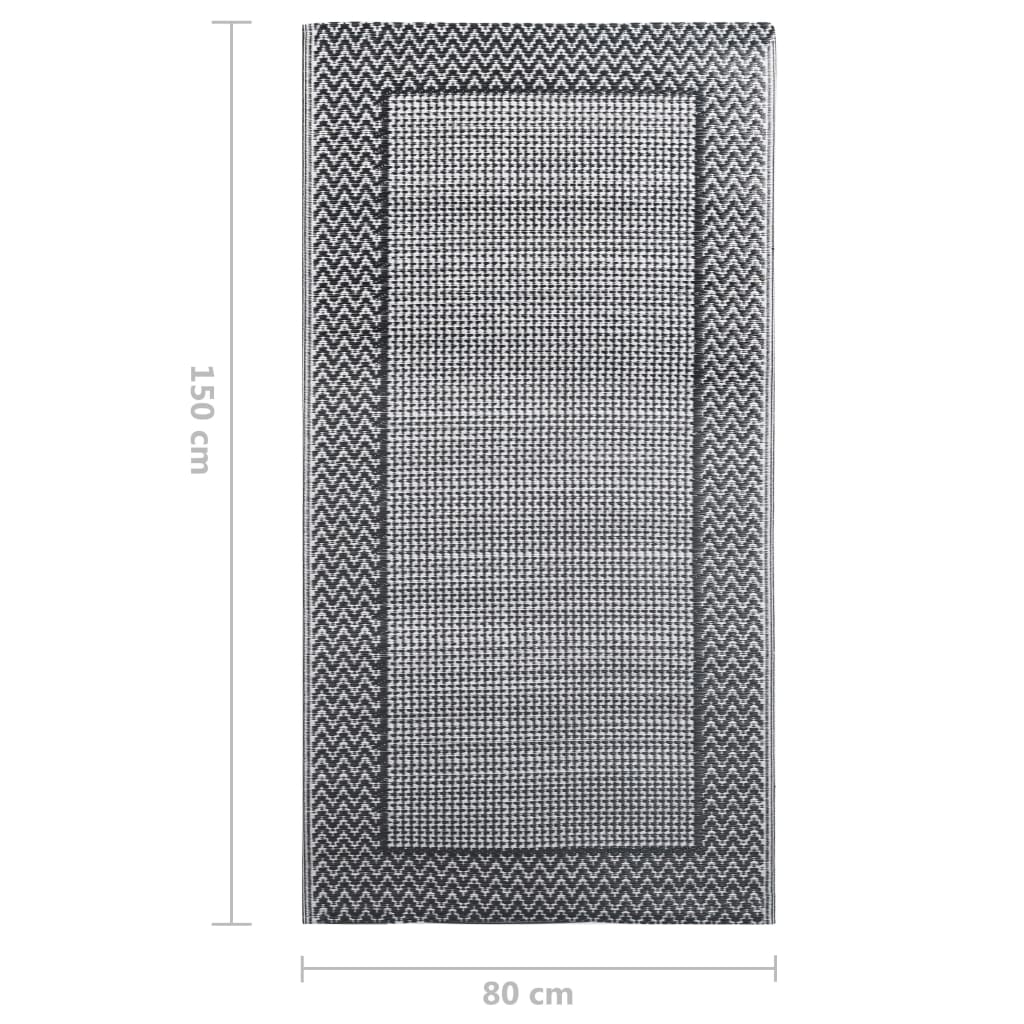 vidaXL Alfombra de exterior PP gris 80x150 cm