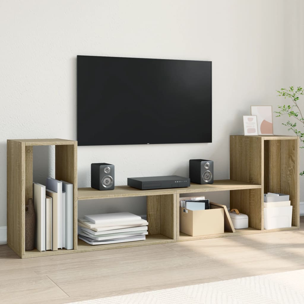 vidaXL Muebles de TV 2 uds madera ingeniería roble Sonoma 75x30x50 cm