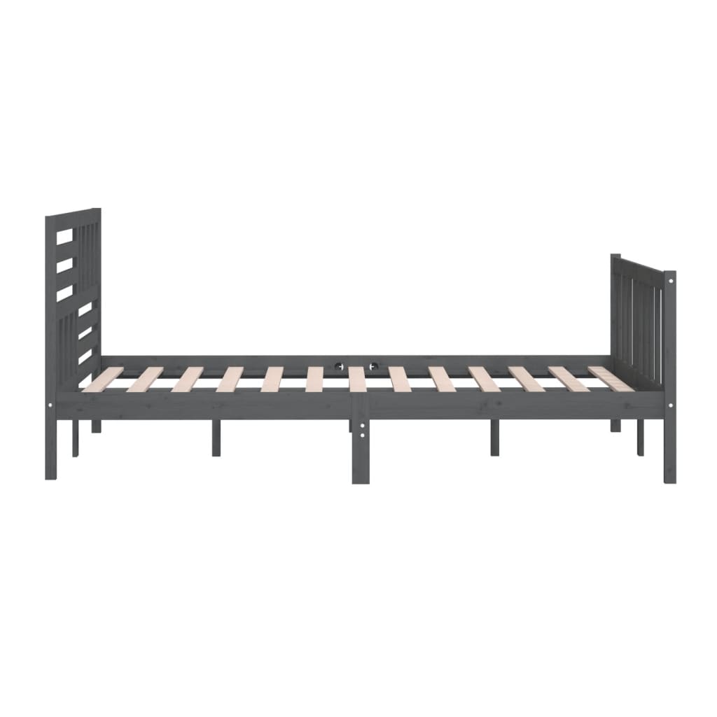 vidaXL Estructura de cama de madera maciza gris 200x200 cm