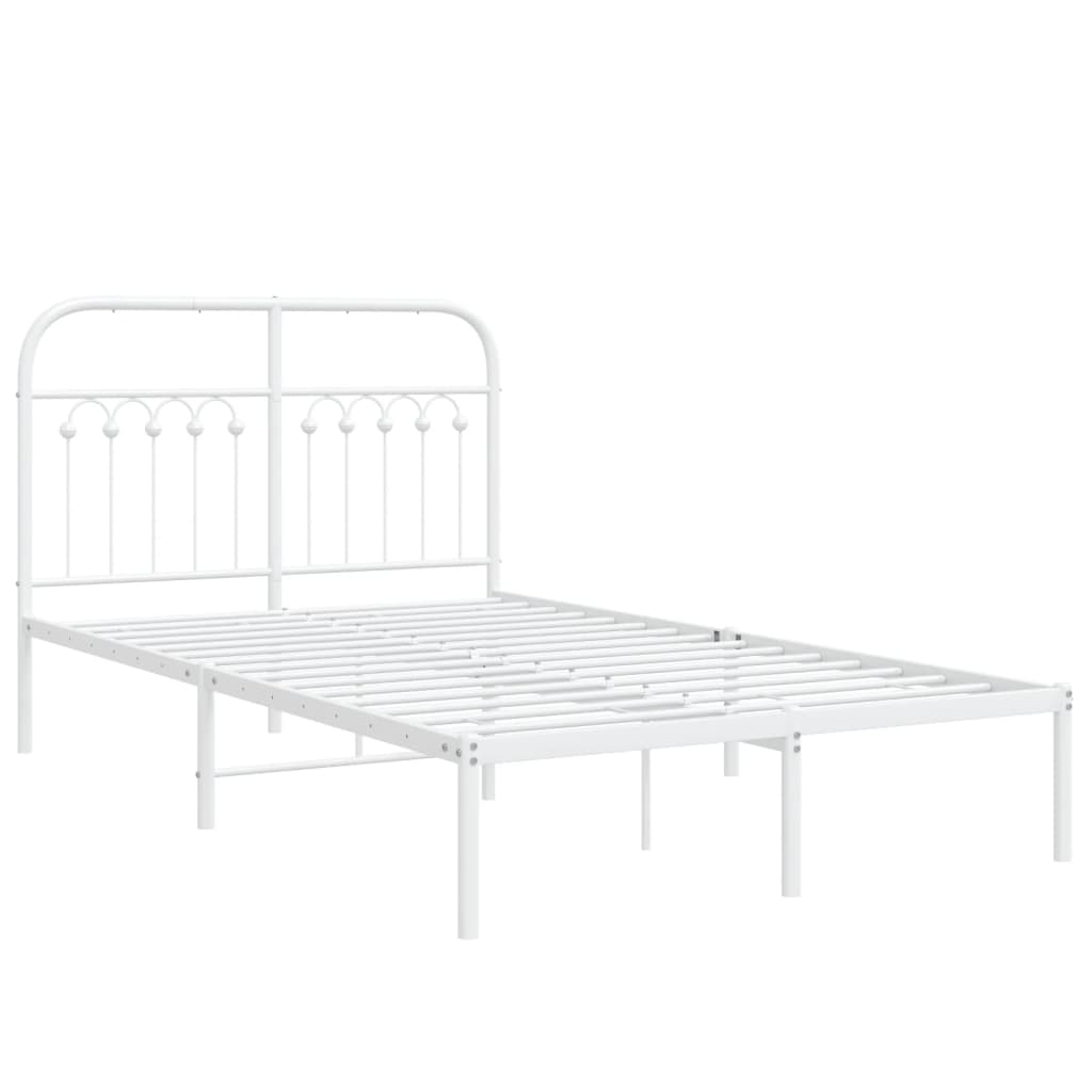 vidaXL Estructura cama sin colchón con cabecero metal blanco 120x190cm