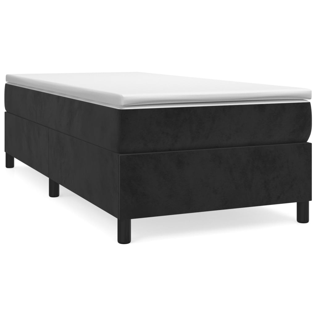 vidaXL Cama box spring con colchón cuero sintético negro 90x190 cm