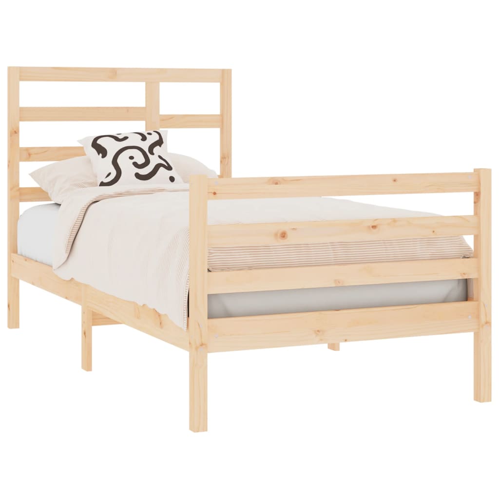 vidaXL Estructura de cama madera maciza 75x190 cm