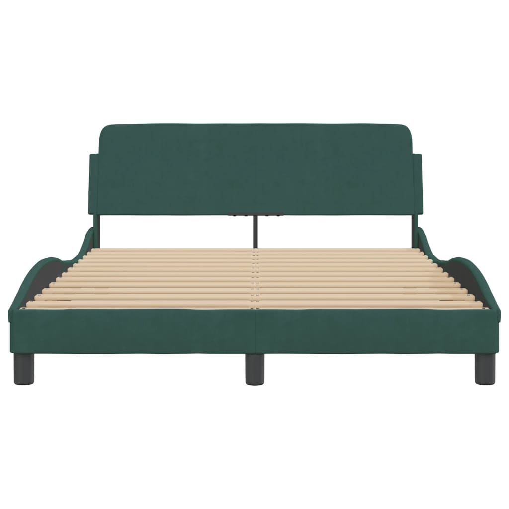 vidaXL Estructura cama sin colchón terciopelo verde oscuro 120x200 cm