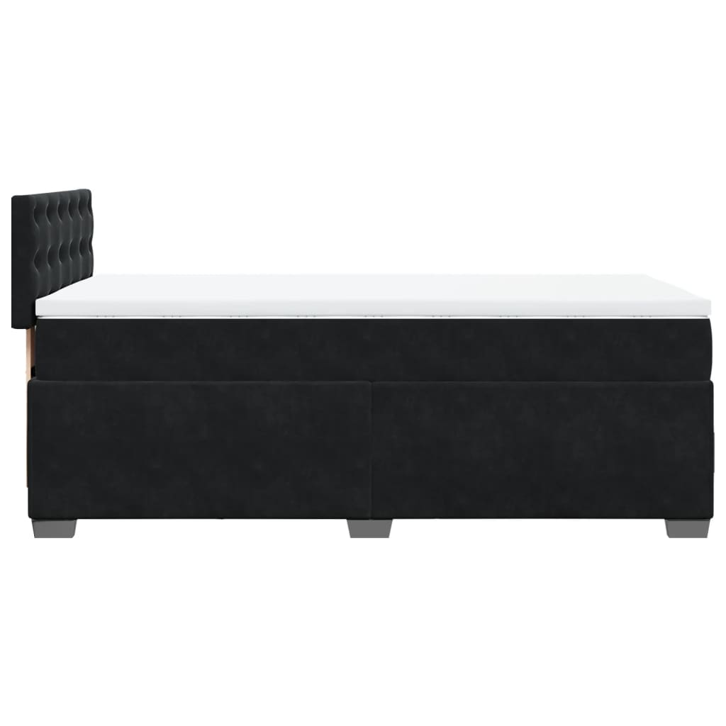 vidaXL Cama box spring con colchón terciopelo negro 100x200 cm