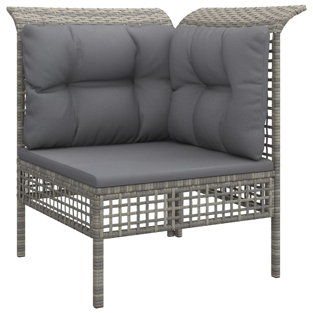 vidaXL Set de muebles de jardín 9 pzas y cojines ratán sintético gris