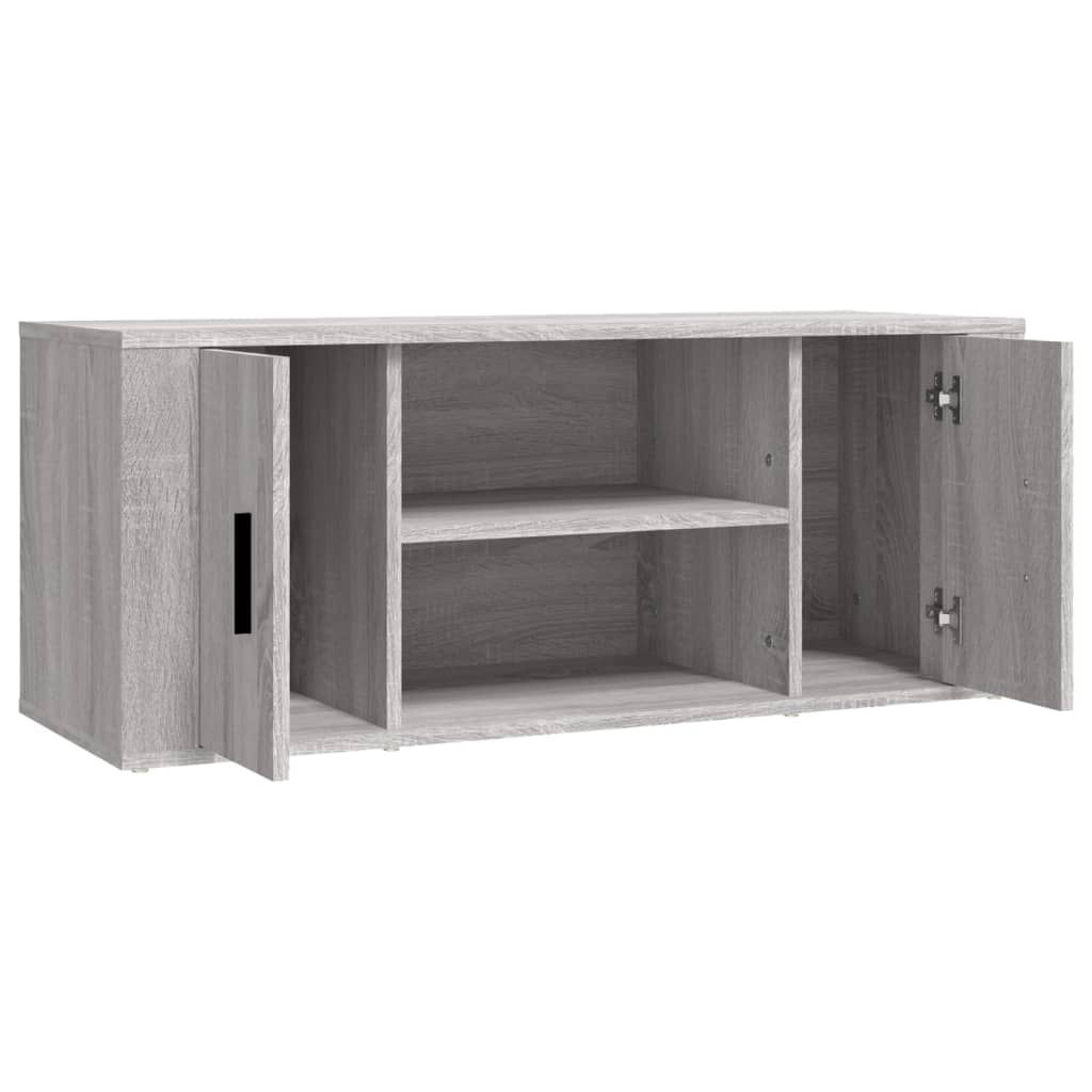 vidaXL Mueble de TV madera contrachapada gris Sonoma 100x35x40 cm