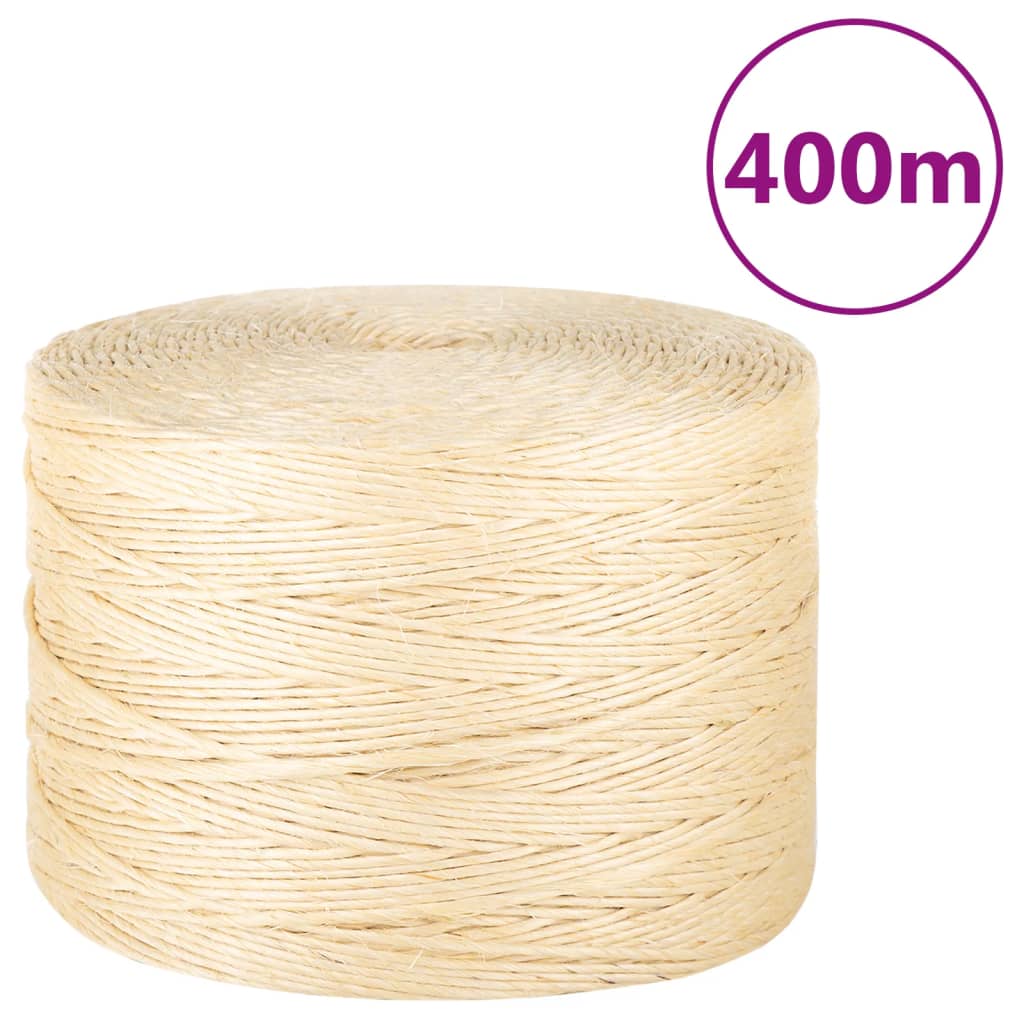 vidaXL Cuerda 100% sisal 3 mm 400 m