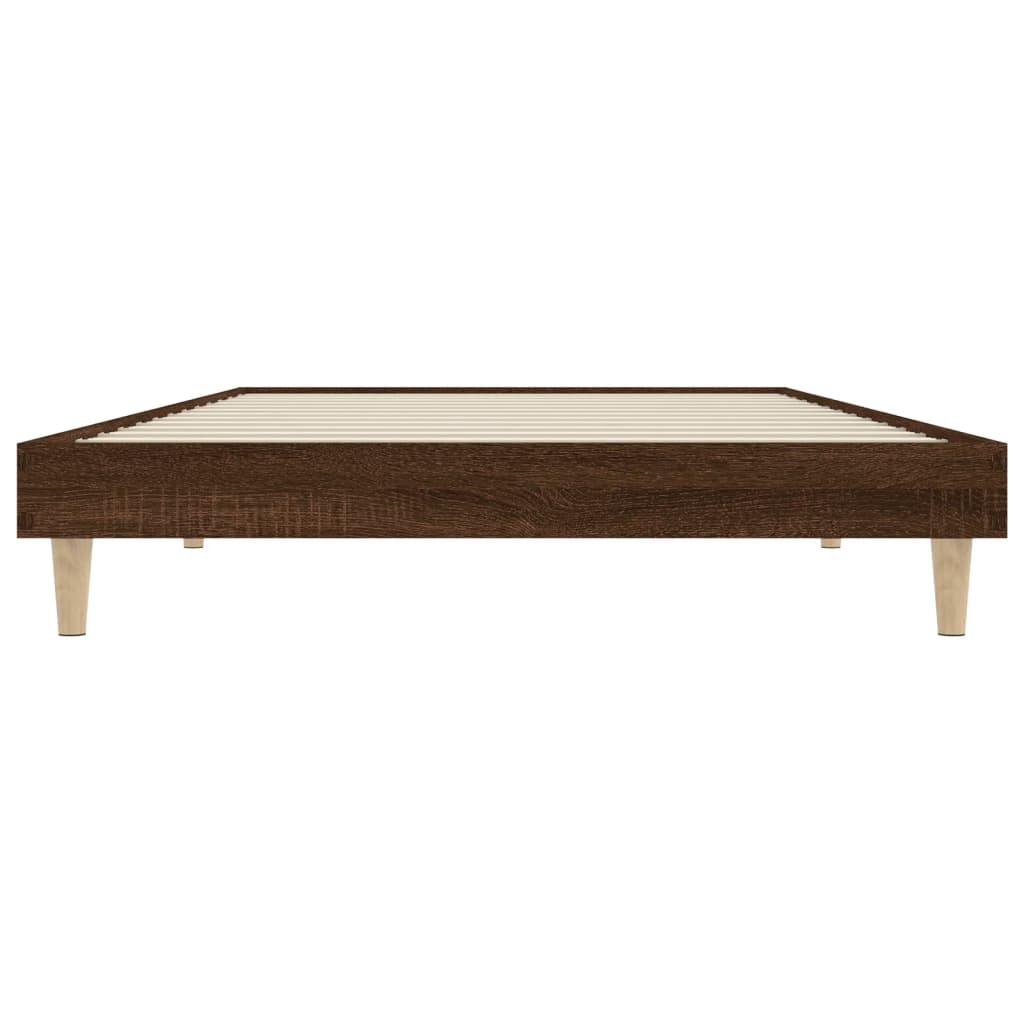 vidaXL Estructura de cama madera de ingeniería roble marrón 90x200 cm