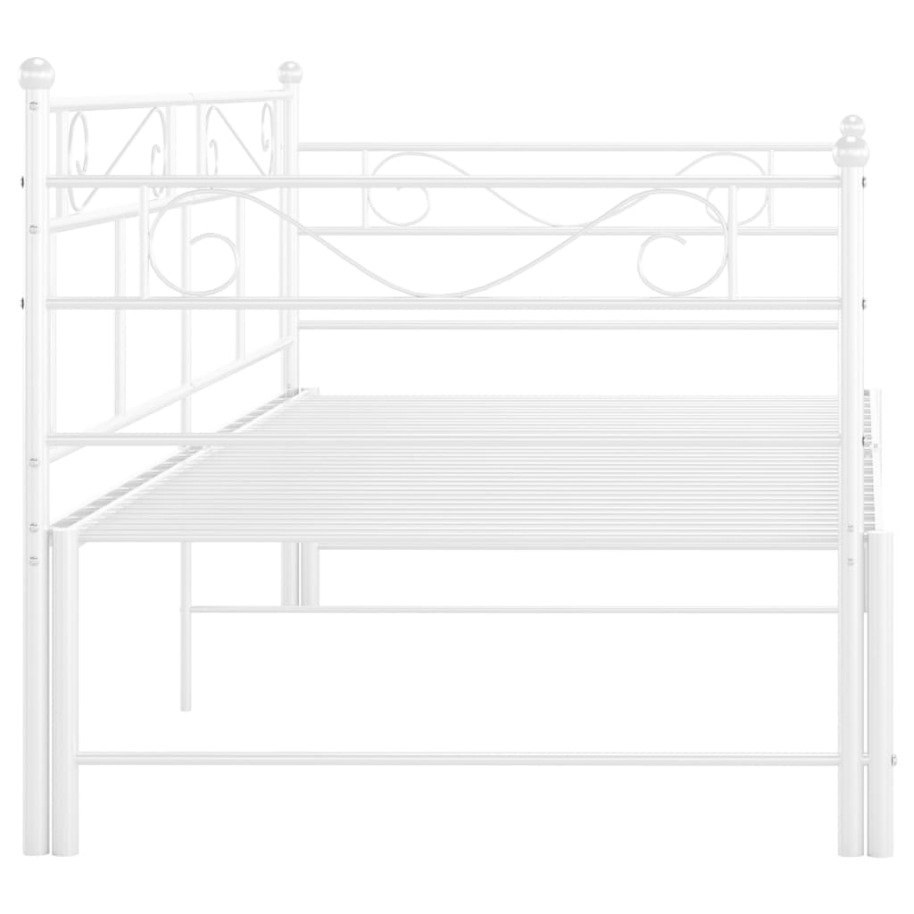 vidaXL Sofá cama extraíble sin colchón metal blanco 90x200cm