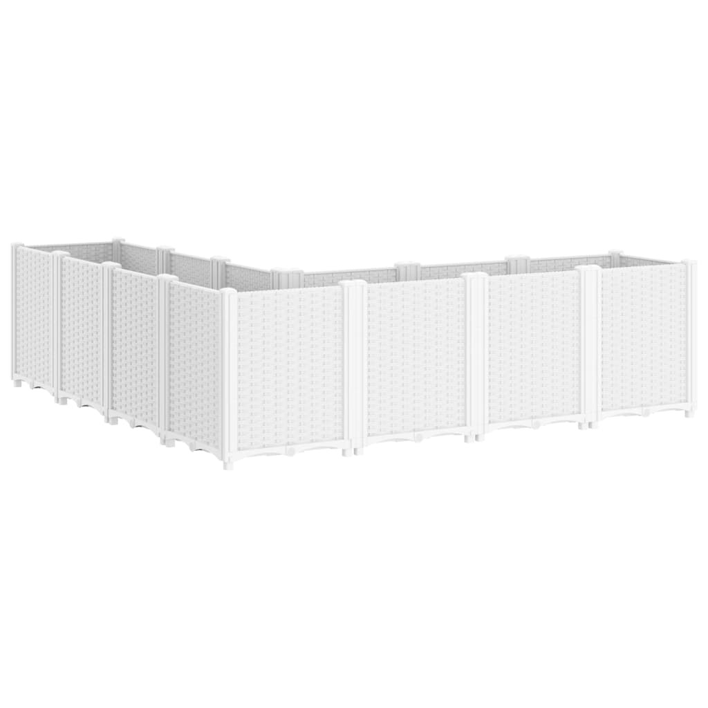 vidaXL Jardinera PP blanco 160x160x53 cm