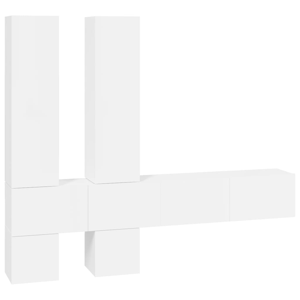 vidaXL Mueble de pared para TV madera contrachapada blanco brillante