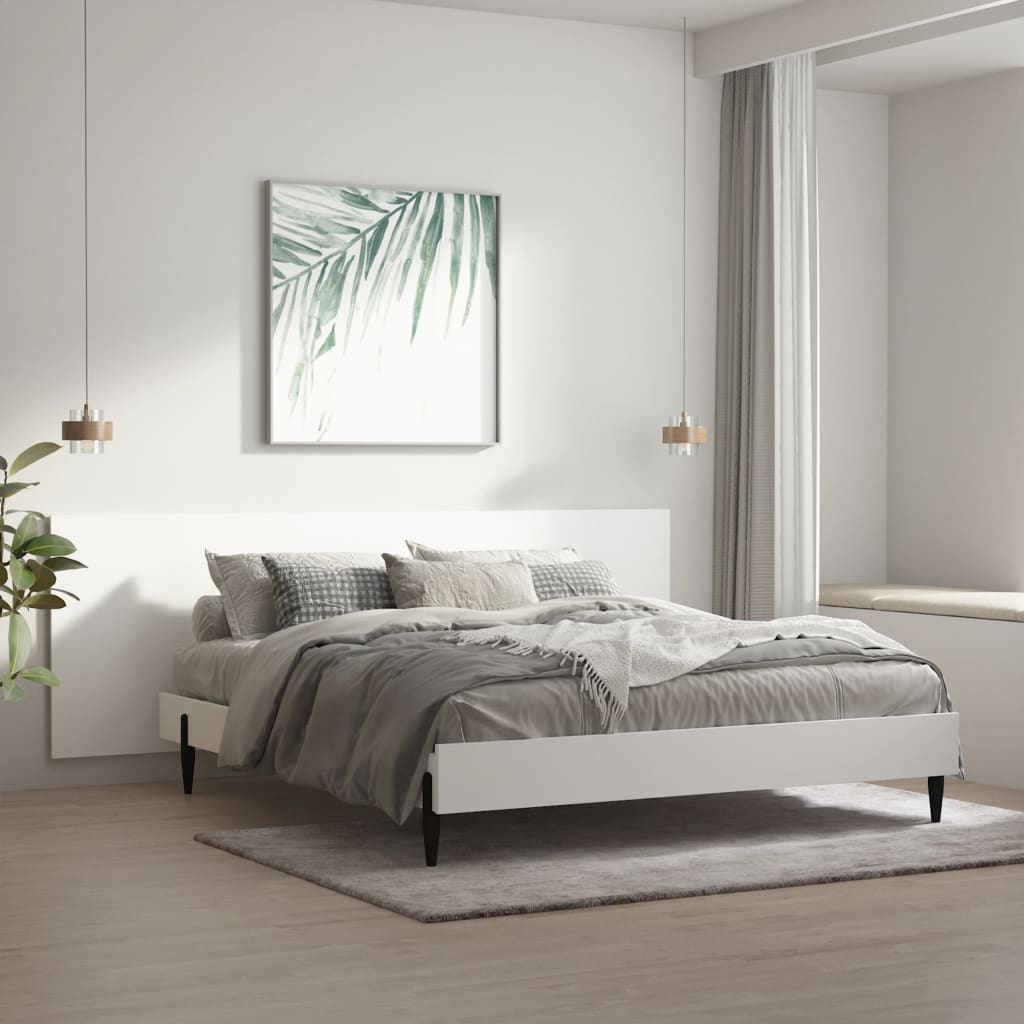 vidaXL Cabecero de cama pared madera contrachapada blanco 240x1,5x80cm