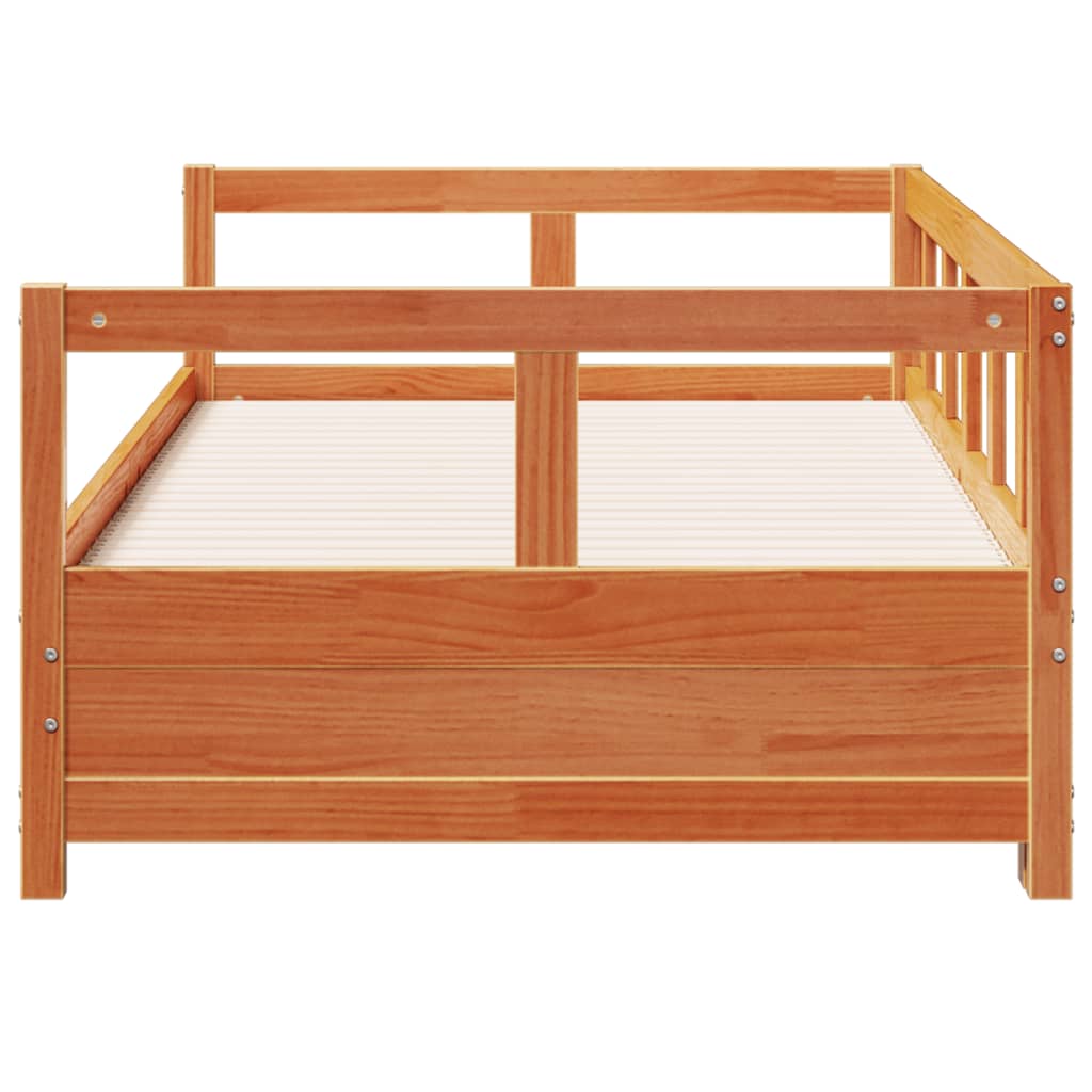 vidaXL Sofá cama sin colchón madera maciza pino marrón cera 80x200 cm