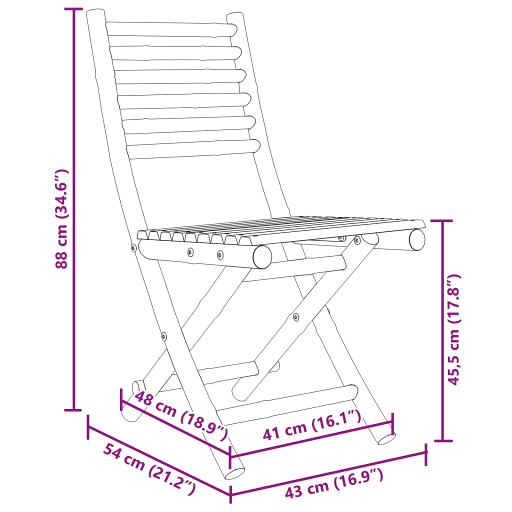 vidaXL Juego de comedor de jardín 5 piezas bambú