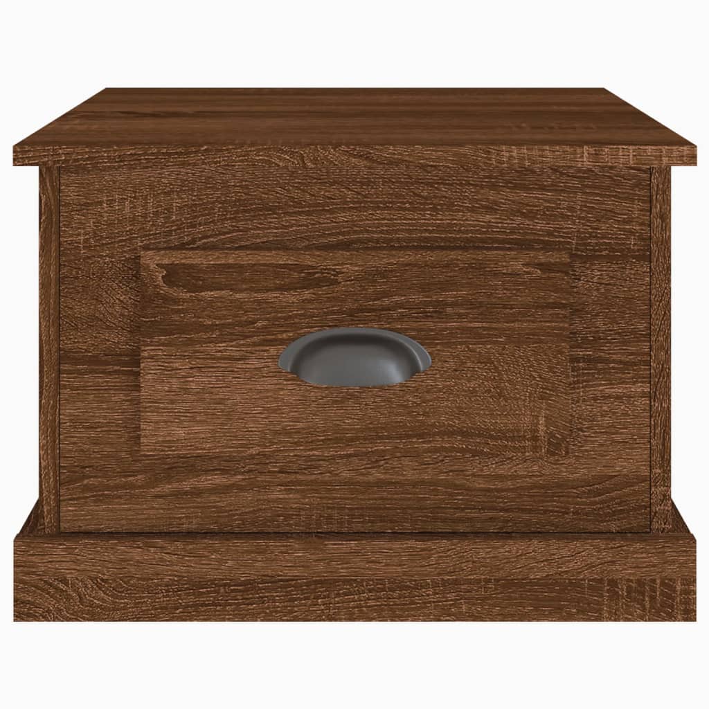 vidaXL Mesa de centro madera contrachapada marrón roble 50x50x35 cm