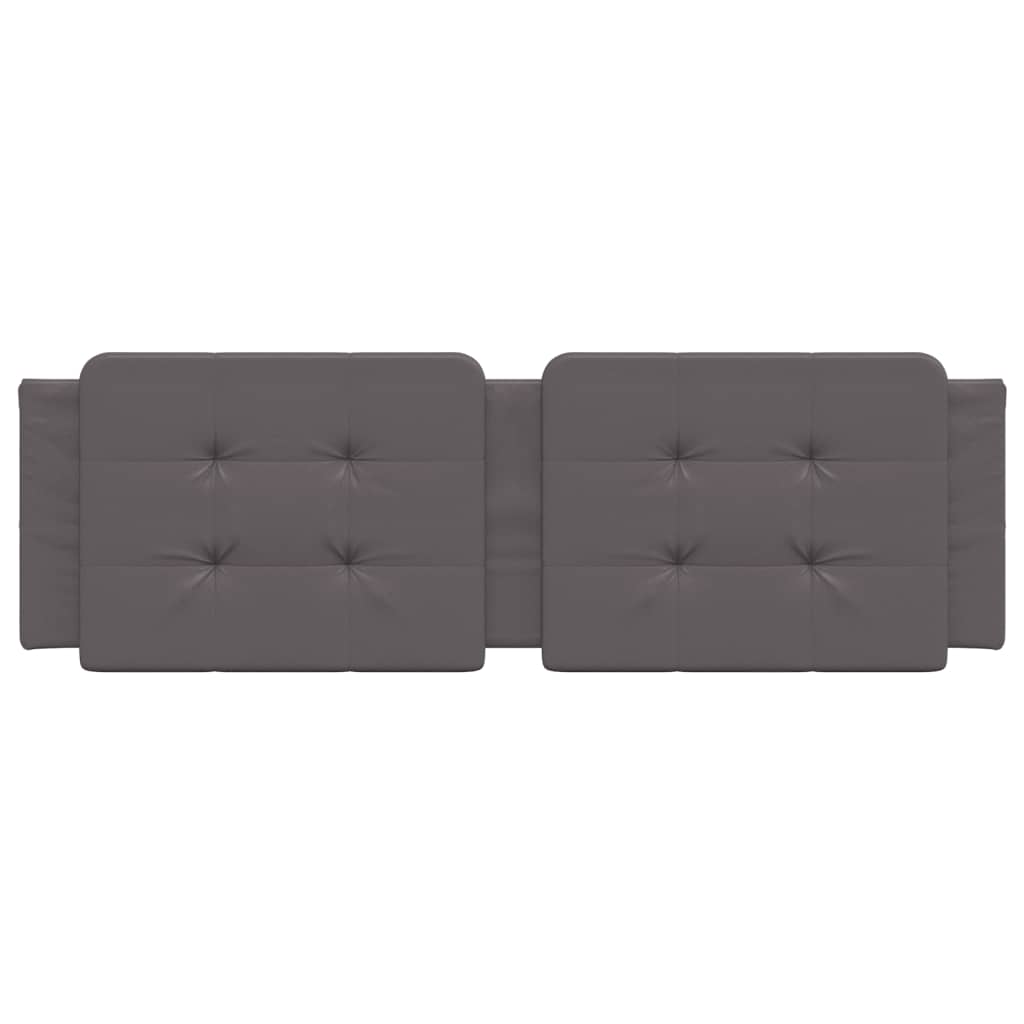vidaXL Cabecero de cama acolchado cuero sintético gris 160 cm