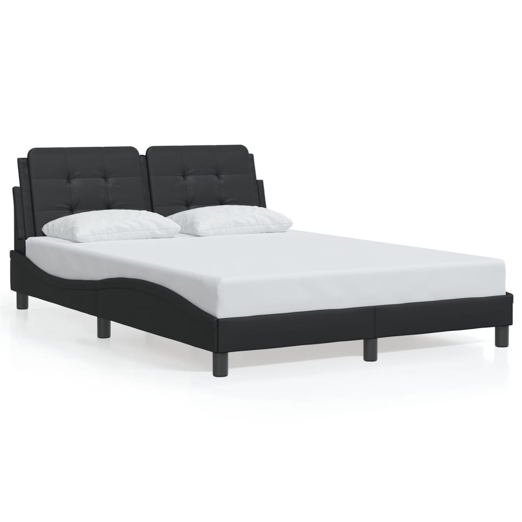 vidaXL Estructura de cama sin colchón cuero sintético negro 120x200 cm