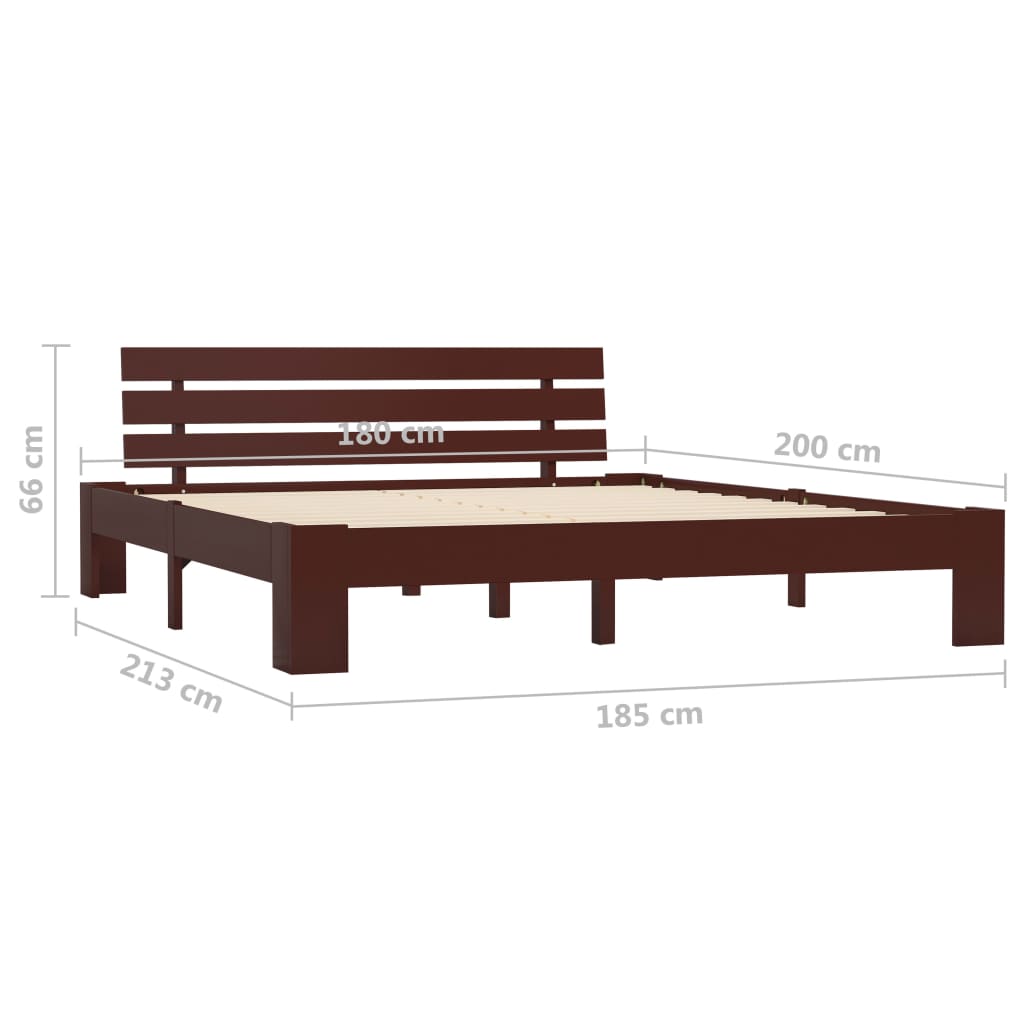 vidaXL Estructura cama sin colchón madera pino marrón oscuro 140x200cm