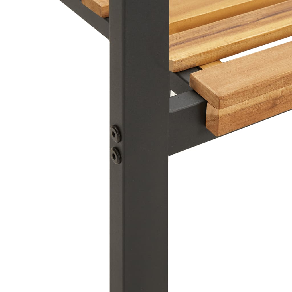 vidaXL Juego de comedor de jardín 5 pzas madera maciza acacia y metal