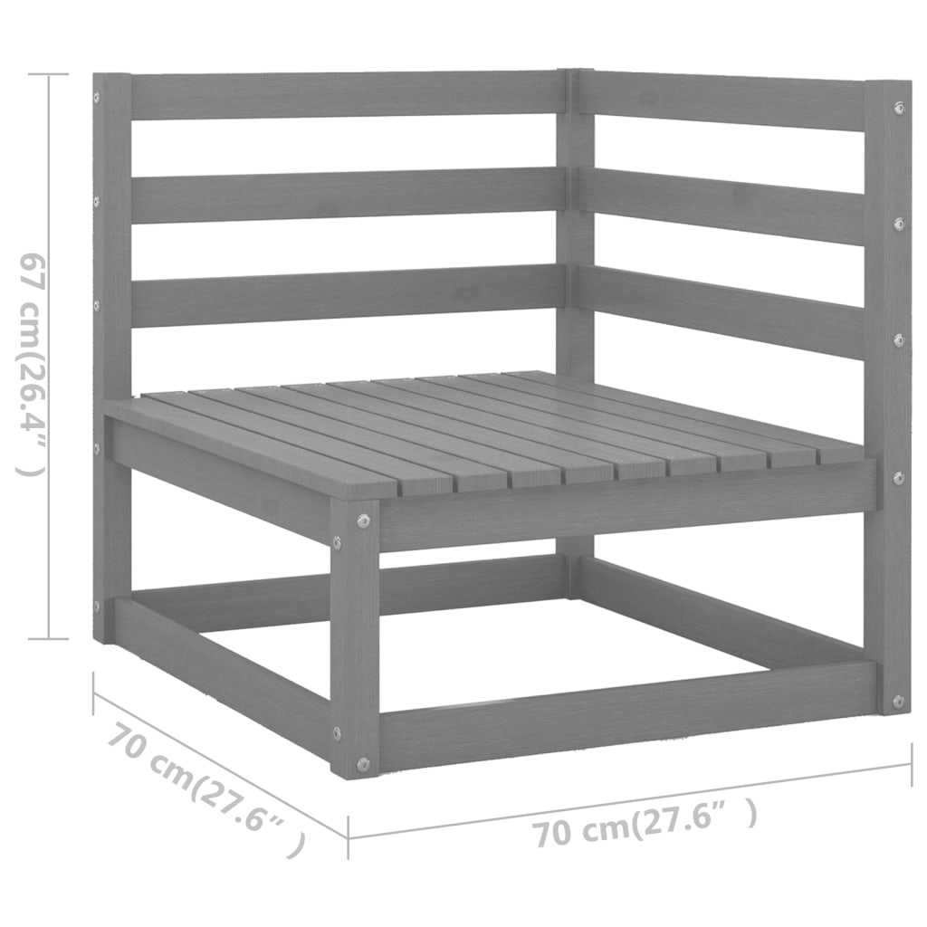 vidaXL Juego de muebles de jardín 7 pzas y cojines madera maciza pino