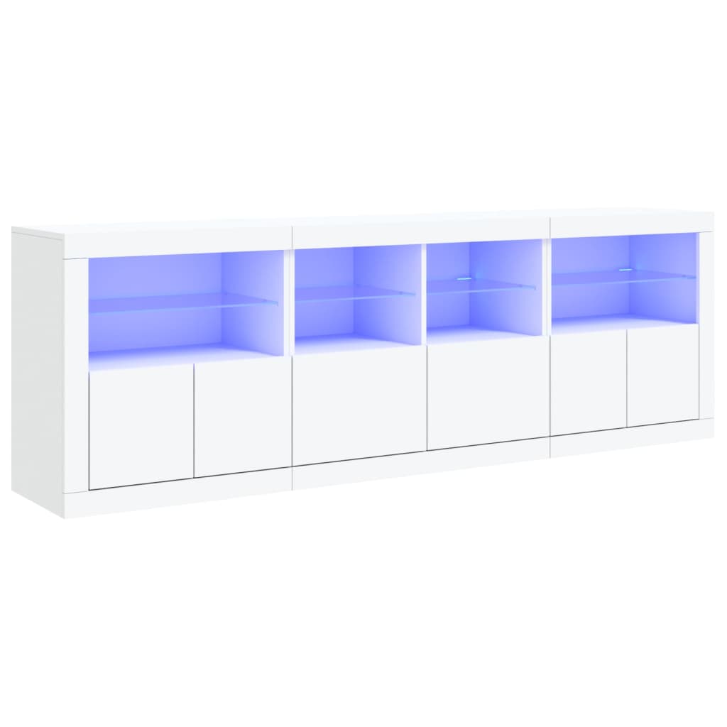 vidaXL Aparador con luces LED blanco 202x37x67 cm