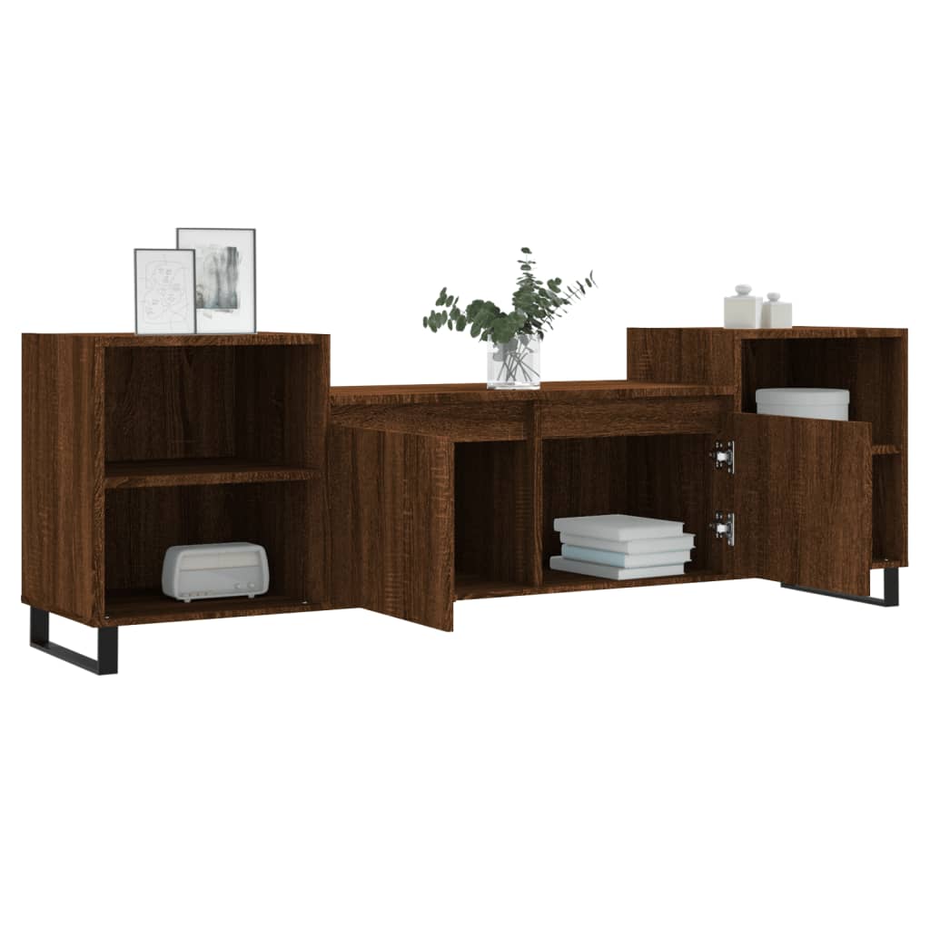 vidaXL Mueble para TV madera contrachapada marrón roble 160x35x55 cm