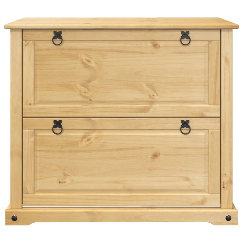 vidaXL Mueble zapatero Corona madera maciza de pino 99x32x85 cm