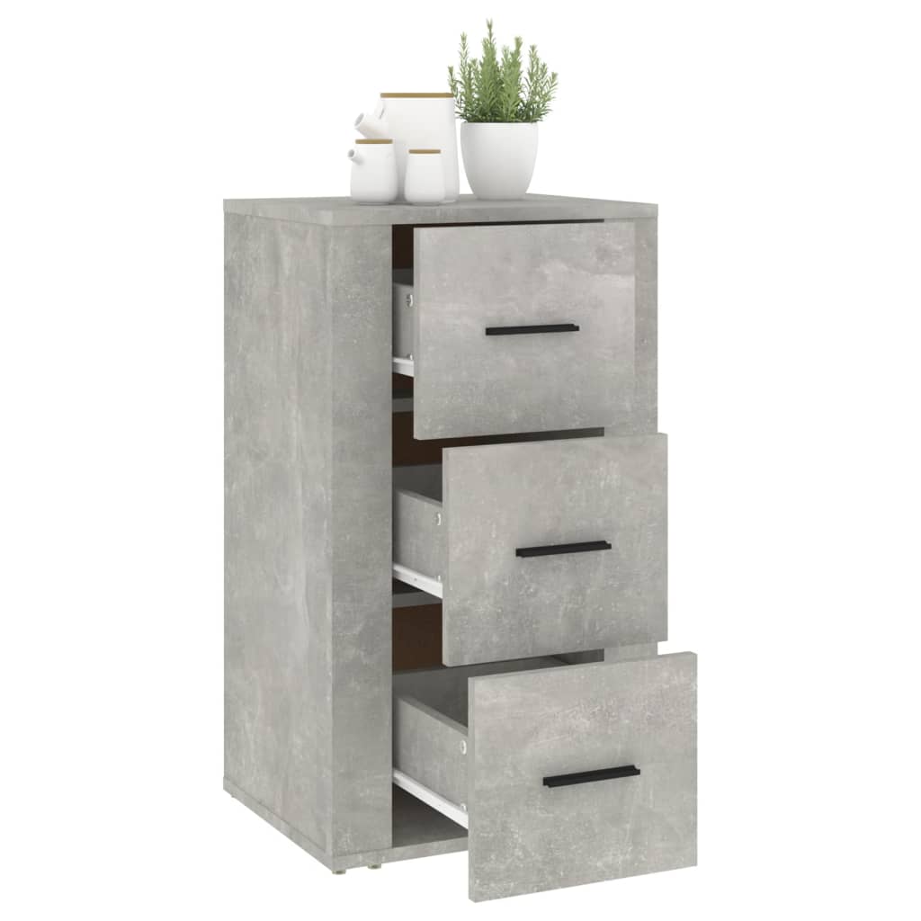 vidaXL Aparador de madera contrachapada gris hormigón 40x33x70 cm