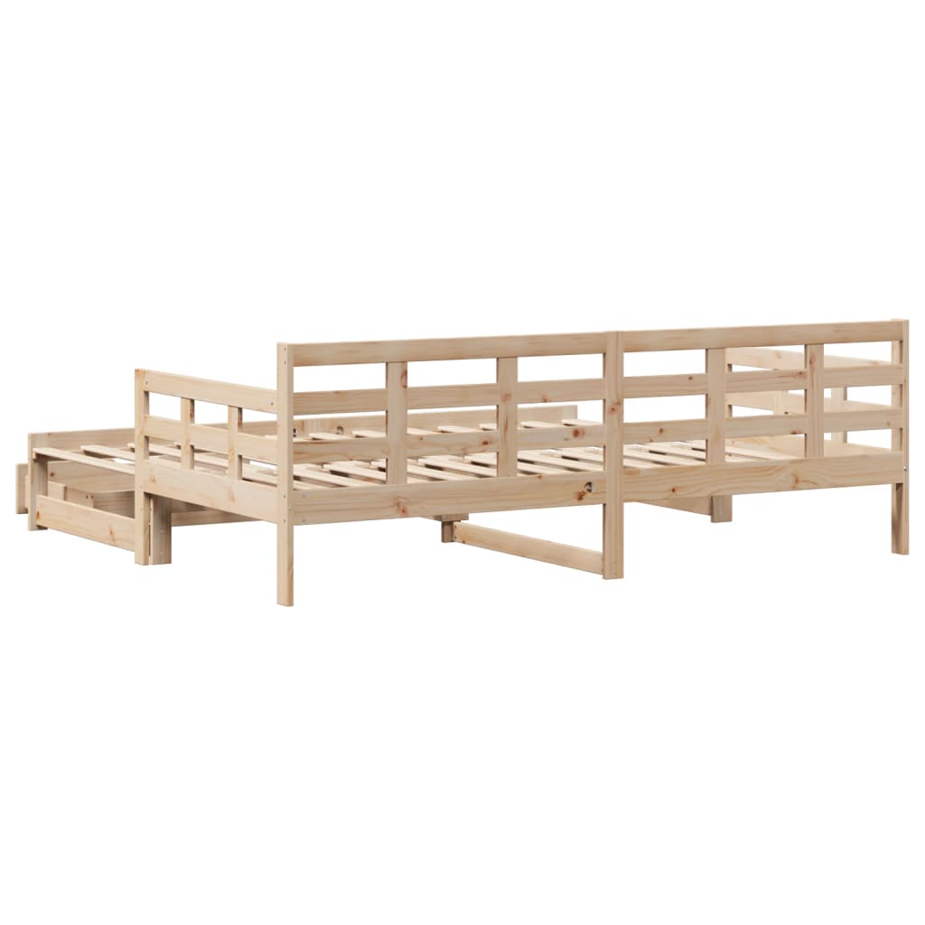 vidaXL Sofá cama nido con cajones madera maciza de pino 80x200 cm