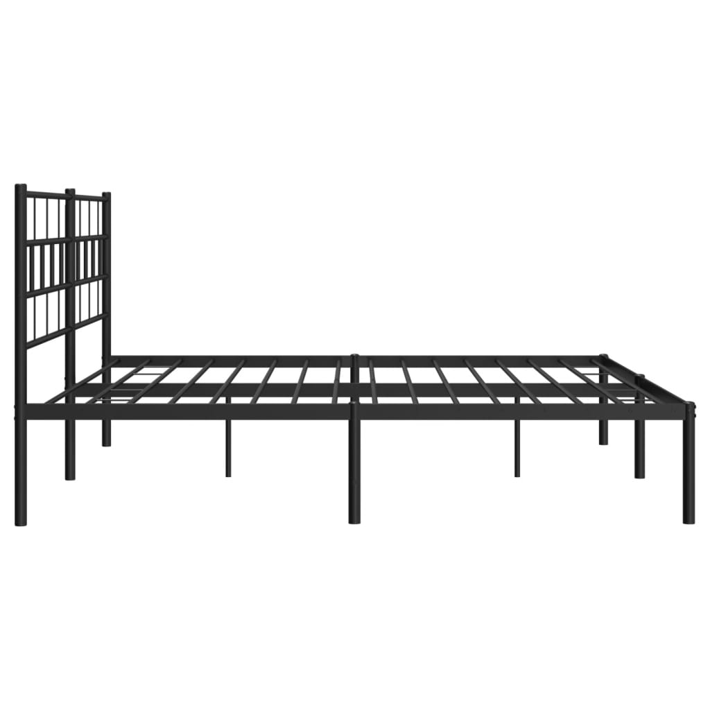 vidaXL Estructura cama sin colchón con cabecero metal negro 183x213 cm