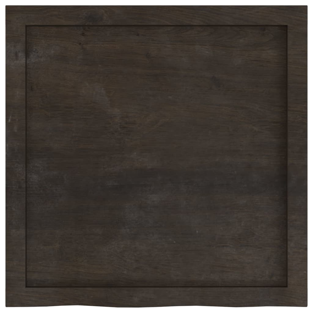 vidaXL Tablero mesa madera roble tratada marrón oscuro 60x60x(2-6) cm