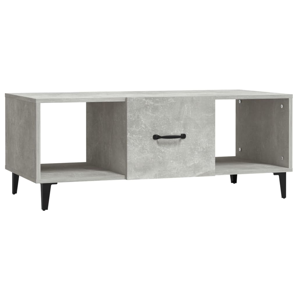 vidaXL Mesa de centro madera contrachapada gris hormigón 102x50x40 cm